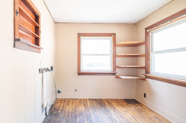 unfurnished room featuring wood-type flooring and a wealth of natural light