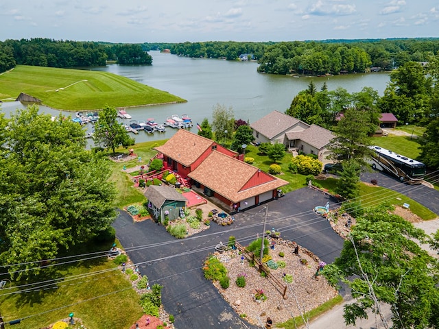 7326 State Route 19 Unit 47-48, Mount Gilead, OH 43338 - drone / aerial view of a nearby body of water