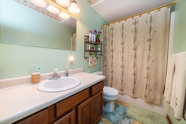 7326 State Route 19 Unit 47-48, Mount Gilead, OH 43338 - bathroom with vanity, shower / bath combination with curtain, and a textured ceiling