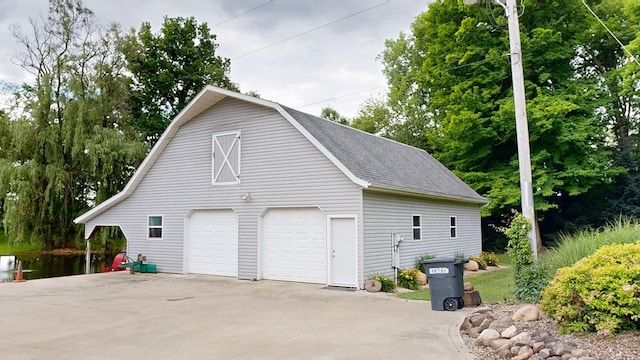 view of garage