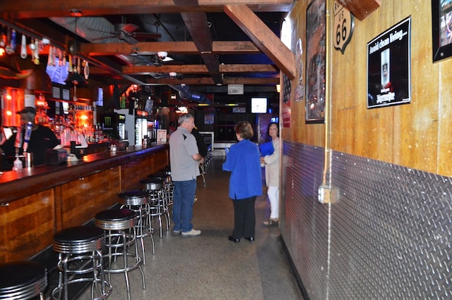 bar with wood walls