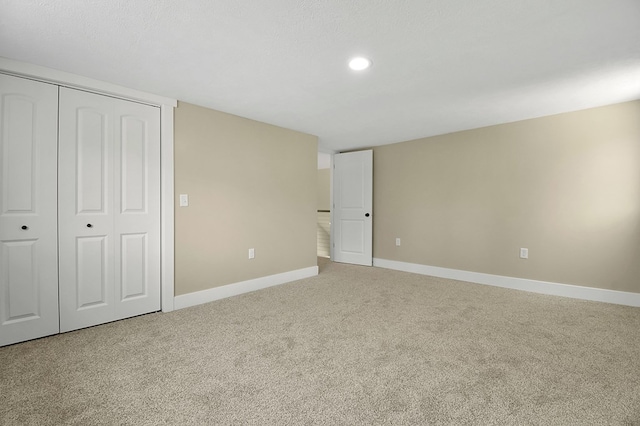 5616 Windfall Rd, Galion, OH 44833 - unfurnished bedroom with baseboards, carpet floors, recessed lighting, and a closet