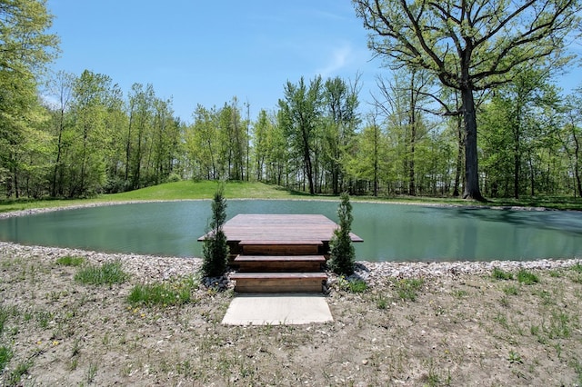 5616 Windfall Rd, Galion, OH 44833 - dock with a water view and a view of trees