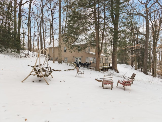 view of snowy yard