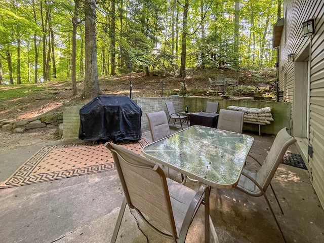 view of patio / terrace featuring a grill