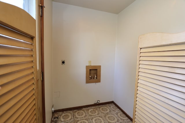 washroom with washer hookup, hookup for a gas dryer, and electric dryer hookup