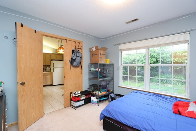 1690 Riva Ridge Dr, Mansfield, OH 44904 - bedroom featuring freestanding refrigerator and light colored carpet