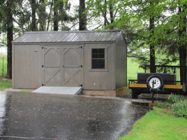 view of shed