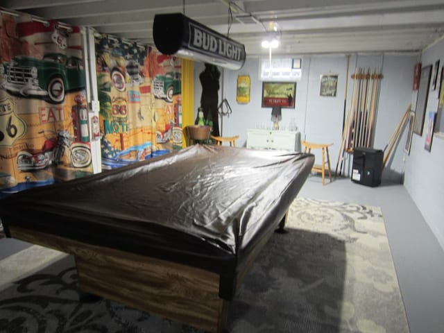 playroom with billiards