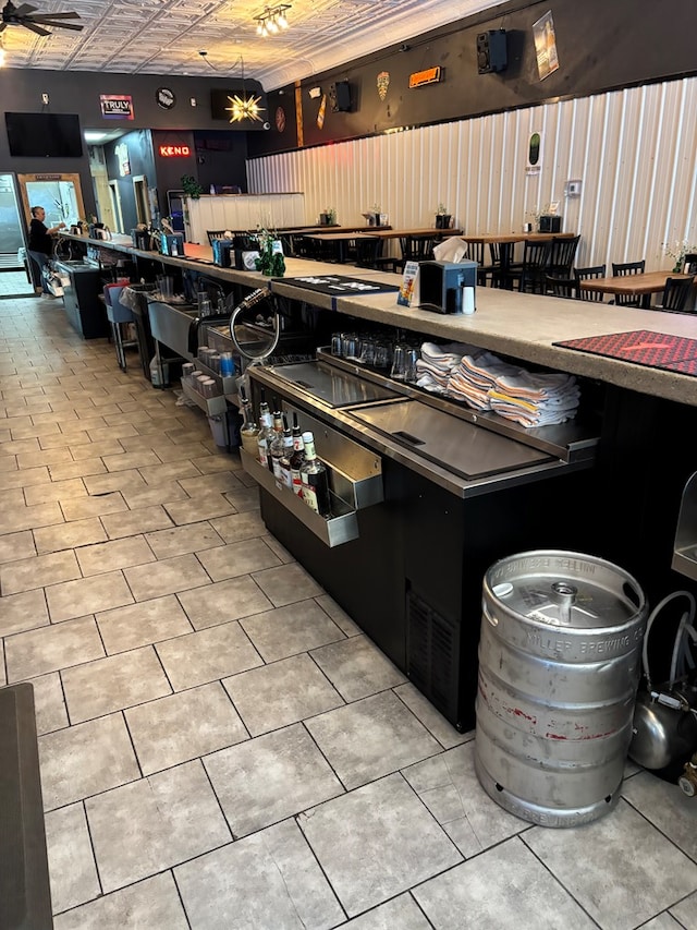 kitchen with tile patterned flooring