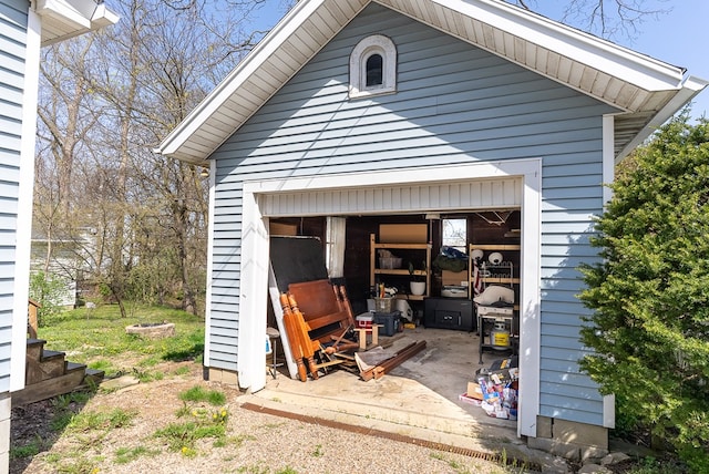 view of garage