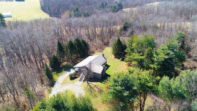 bird's eye view with a forest view