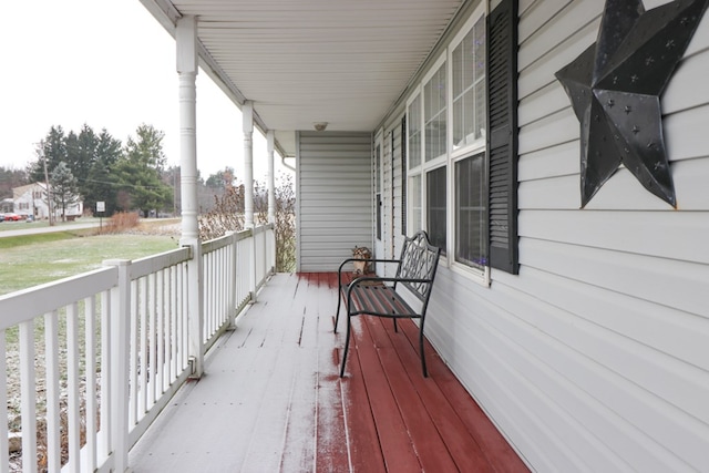 deck featuring covered porch