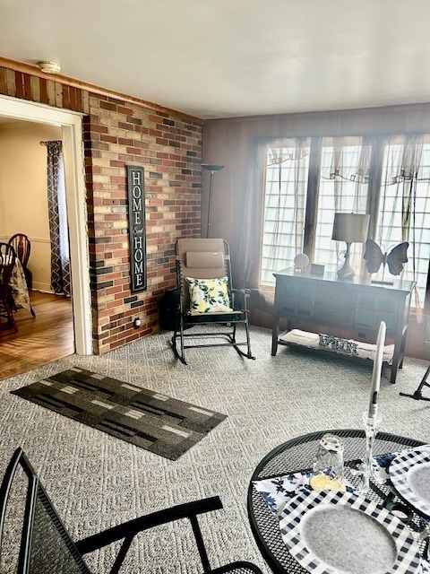 living area featuring wood finished floors