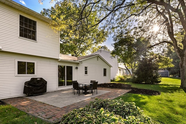 view of patio with a grill