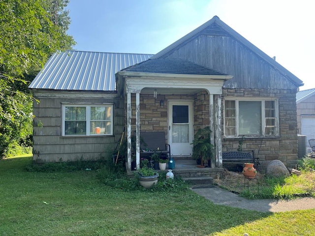 3763 State Route 39, Shelby, OH 44875 - view of front of home featuring a front lawn and stone siding