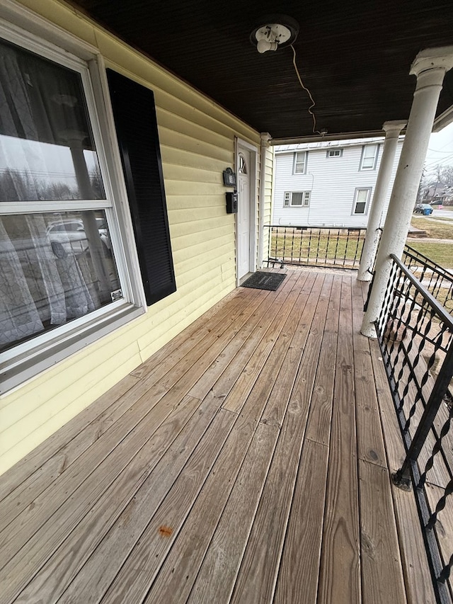 wooden deck with a porch