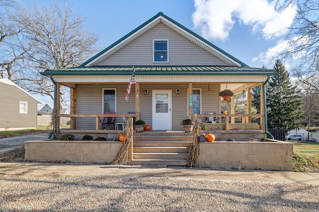 view of front of home featuring covered porch