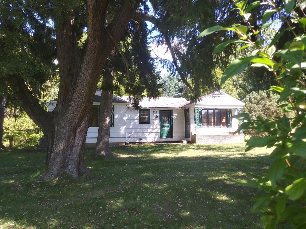 view of front of home with a front lawn