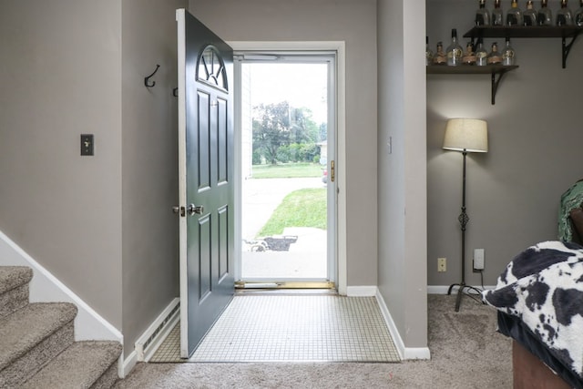 468 Clearview Rd, Mansfield, OH 44907 - entryway featuring carpet floors and stairway