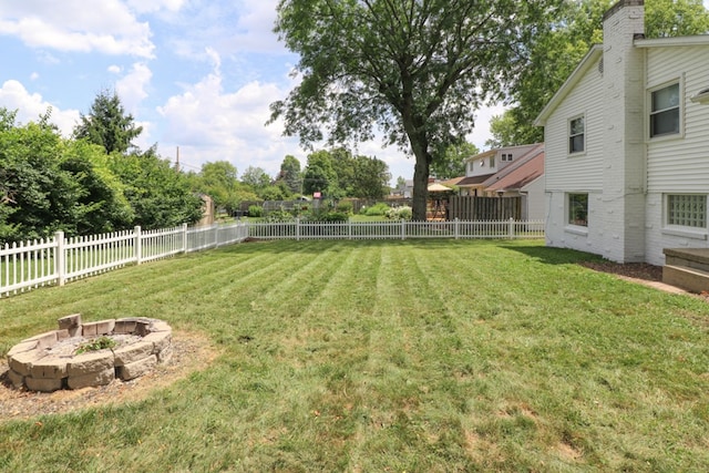 468 Clearview Rd, Mansfield, OH 44907 - fenced backyard featuring a fire pit