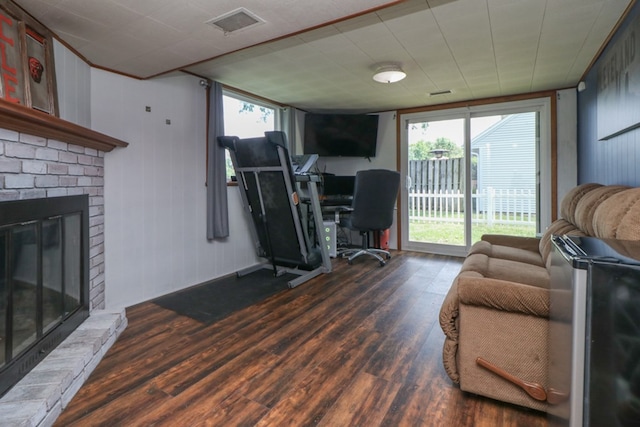 468 Clearview Rd, Mansfield, OH 44907 - office space featuring wood finished floors and a brick fireplace