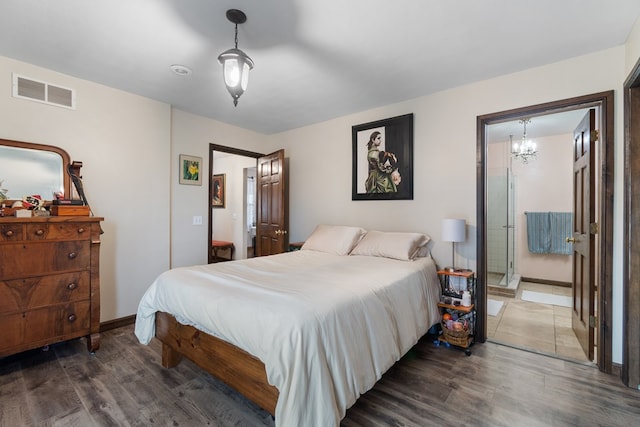 bedroom featuring dark wood-type flooring