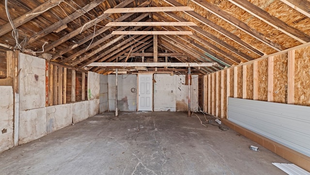 interior space with vaulted ceiling