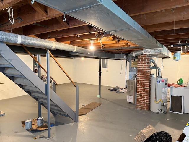 538 Broadview Ave, Mansfield, OH 44903 - unfinished basement featuring water heater and stairway