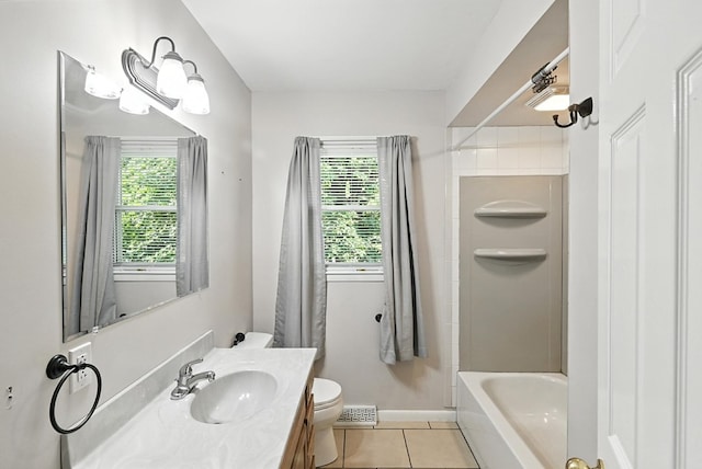 438 Mackey St, Galion, OH 44833 - full bath featuring tile patterned flooring, vanity, and shower / tub combination