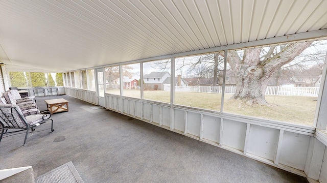 view of unfurnished sunroom