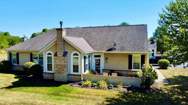 view of front of house with a front yard