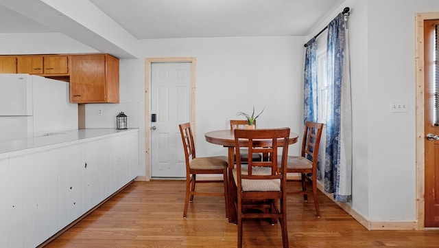 dining area featuring light hardwood / wood-style floors