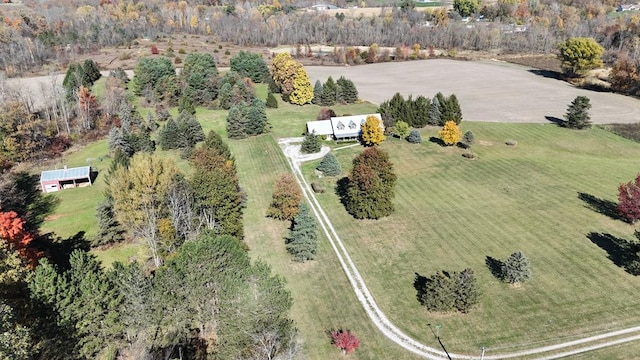 aerial view featuring a rural view