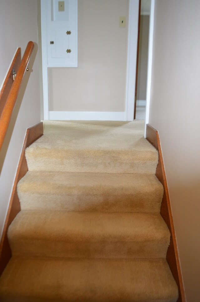 1211 S Sandusky Ave, Bucyrus, OH 44820 - staircase featuring carpet