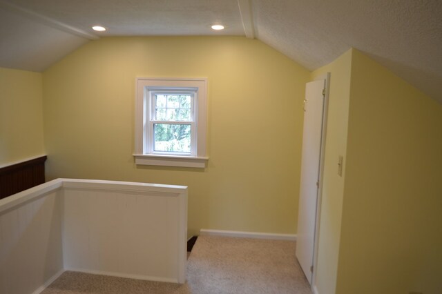 1211 S Sandusky Ave, Bucyrus, OH 44820 - additional living space with lofted ceiling, carpet flooring, baseboards, and recessed lighting