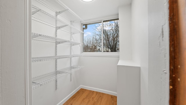 spacious closet featuring hardwood / wood-style floors