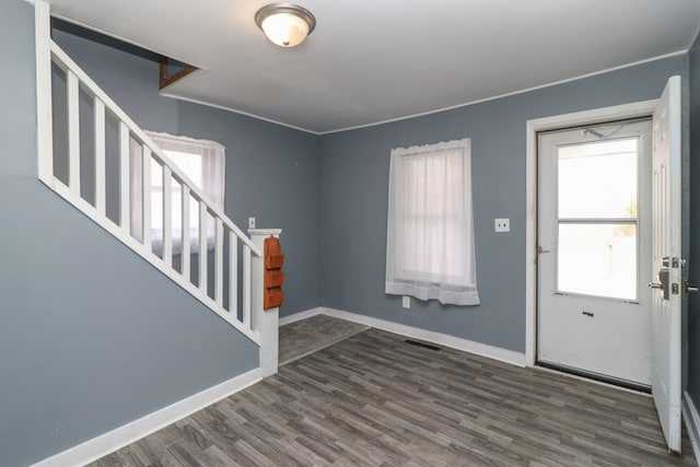 entryway featuring dark hardwood / wood-style flooring