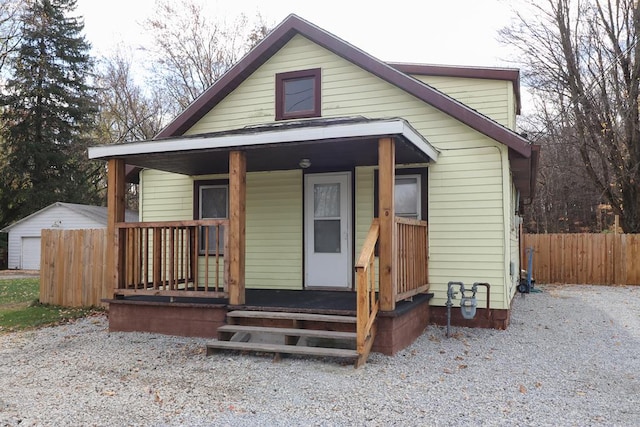 bungalow featuring a porch