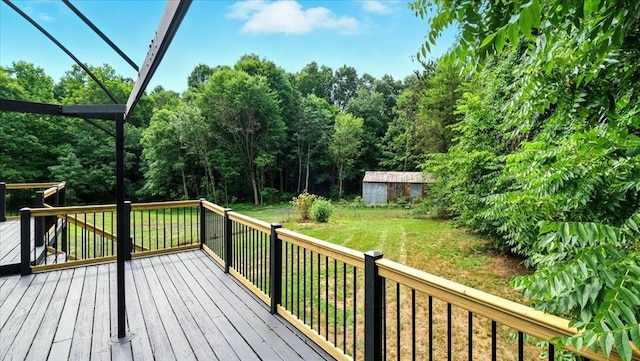 3306 Township Rd Unit 221, Marengo, OH 43334 - wooden terrace featuring a lawn