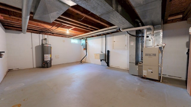 621 Heidi Ln, Mansfield, OH 44904 - basement with gas water heater and heating unit