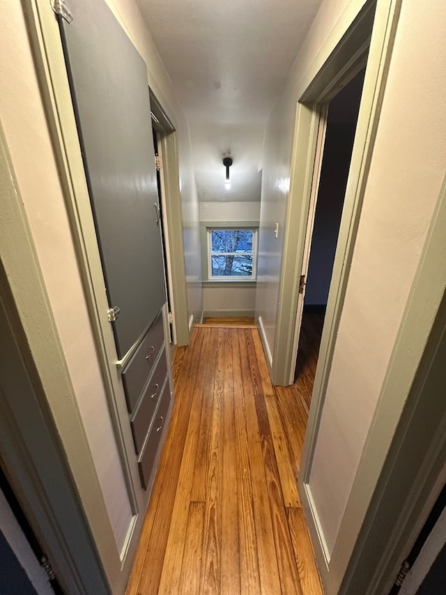 hallway featuring wood-type flooring