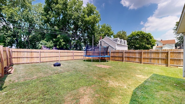 41 Auburn Ave, Shelby, OH 44875 - fenced backyard with a trampoline