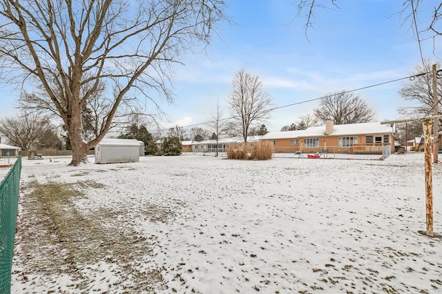 view of snowy yard