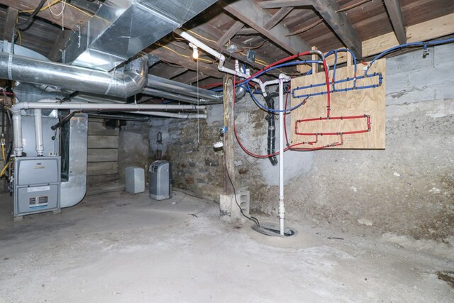 view of unfinished below grade area
