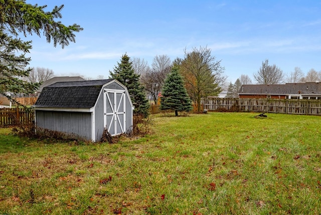 view of yard with a storage unit