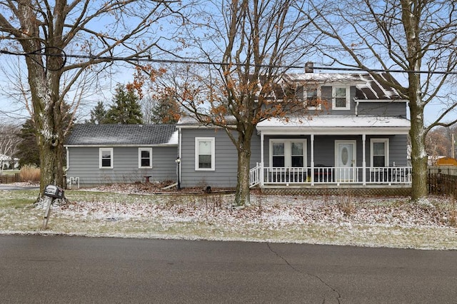 view of front facade featuring covered porch