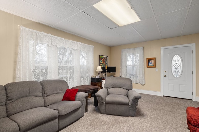 living room with carpet flooring