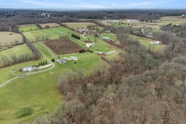 aerial view with a rural view