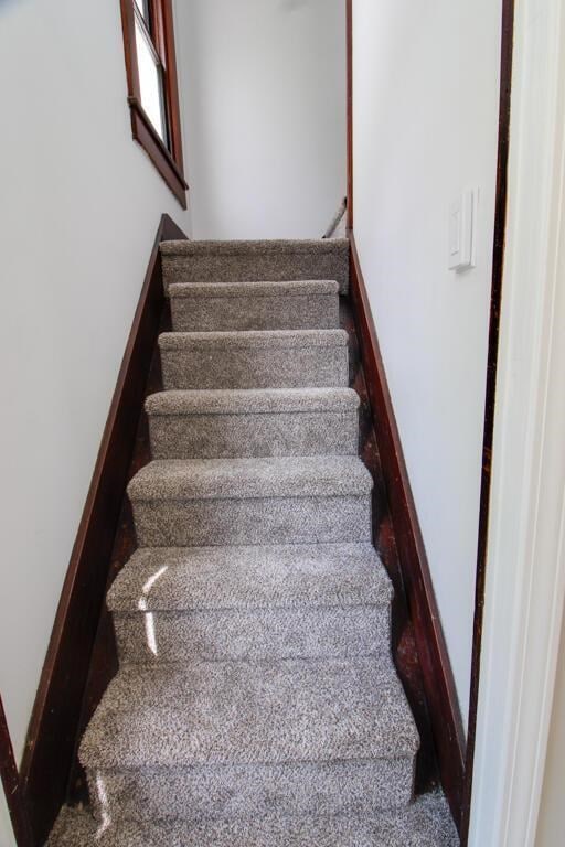 stairs with baseboards